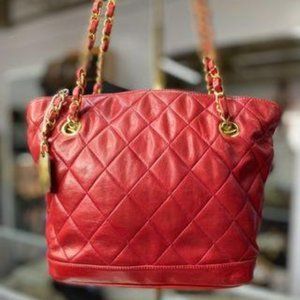 Chanel Vintage Lambskin Satchel Gold Hardware